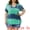 Green, variant on Women's Plus Size V Neck Short Sleeve Tie Dye Tunic Top 1X Blue