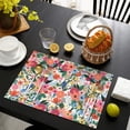 thumbnail image 4 of Pioneer Flower Floral Print Pattern Summer Placemats Table Placemats Set Of 4-Linen Kitchen Washable Placemats Table Mats 12x18 Inch Non-Slip Heat Resistant, 4 of 6