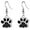 Black, variant on Stainless Steel Cute Cat Dog Paw Style Enamel Filled Dangle Drop Earrings