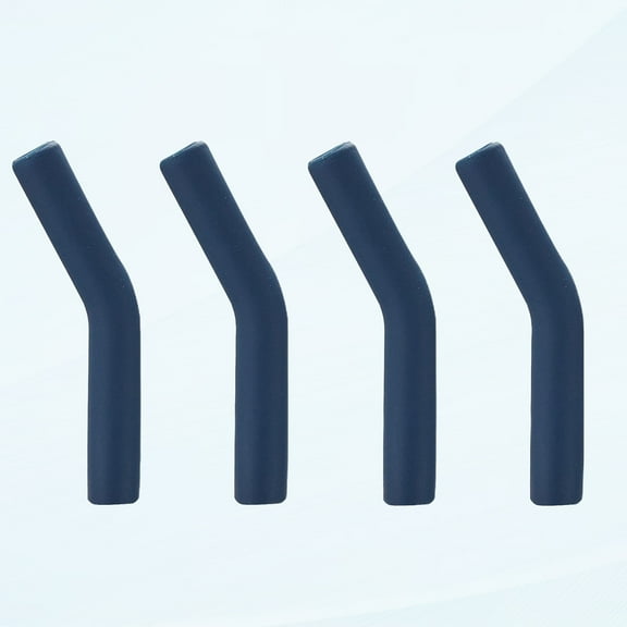 4PCS Silicone Straw Tips - Food Grade Rubber Metal Straw Tips for 8mm Stainless Steel Straw - Navy Blue