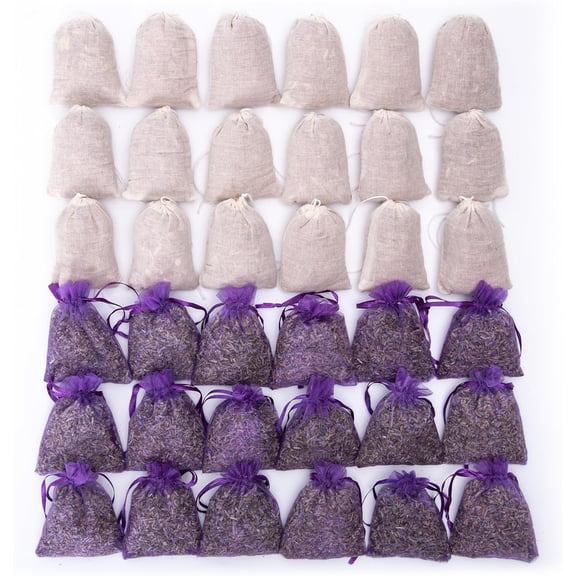 Pack of 36 Cedar Chips and Lavender Sachets (18 Lavender, 18 Cedar) - Home Fragrance Sachet for Drawers and Closets, LV-F-LC-2