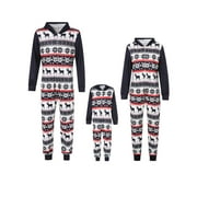 Lazybaby Family Matching Christmas Pajamas Women Hooded Jammies Men Clothes Sleepwear Long Sleeve Pjs