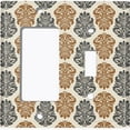 thumbnail image 2 of Metal Light Switch Plate Outlet Cover (Victorian Damask Flower Symbo Pattern - Single Rocker Single Toggle), 2 of 2