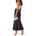 thumbnail image 6 of Samdudou Womens Skirts Maxi Skirt High Waisted Polka Dot Long Skirt Mermaid Style formal Evening Work Wear, 6 of 9