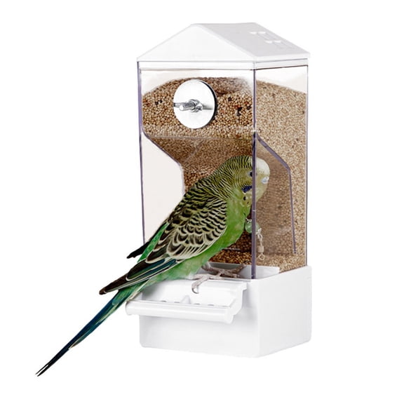 Automatic Bird Feeder, Transparent Food Container, Acrylic Parrot Grain Feeder