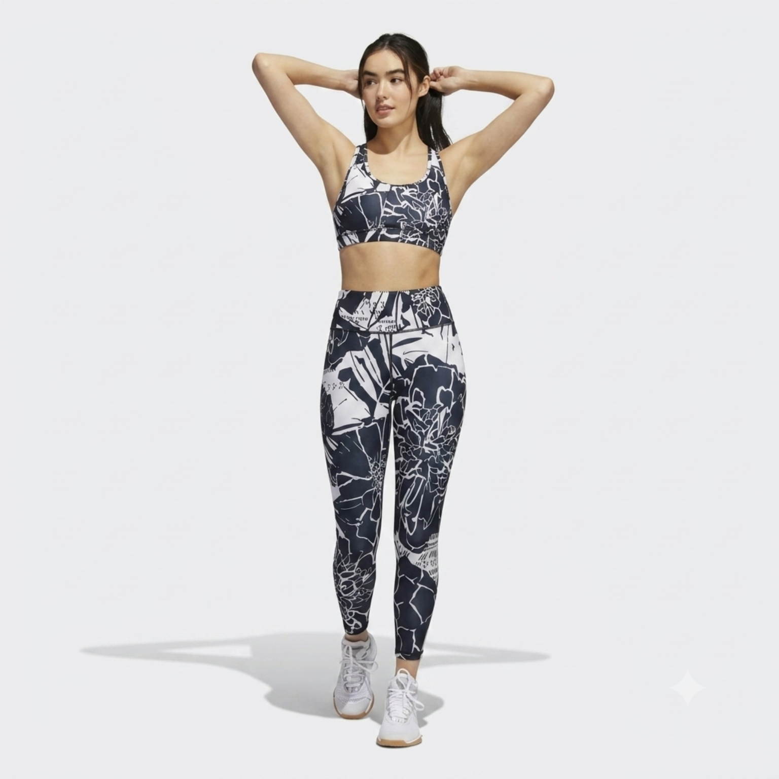 Adidas Women's Optime Flower Training 7/8 Leggings Black photo 5