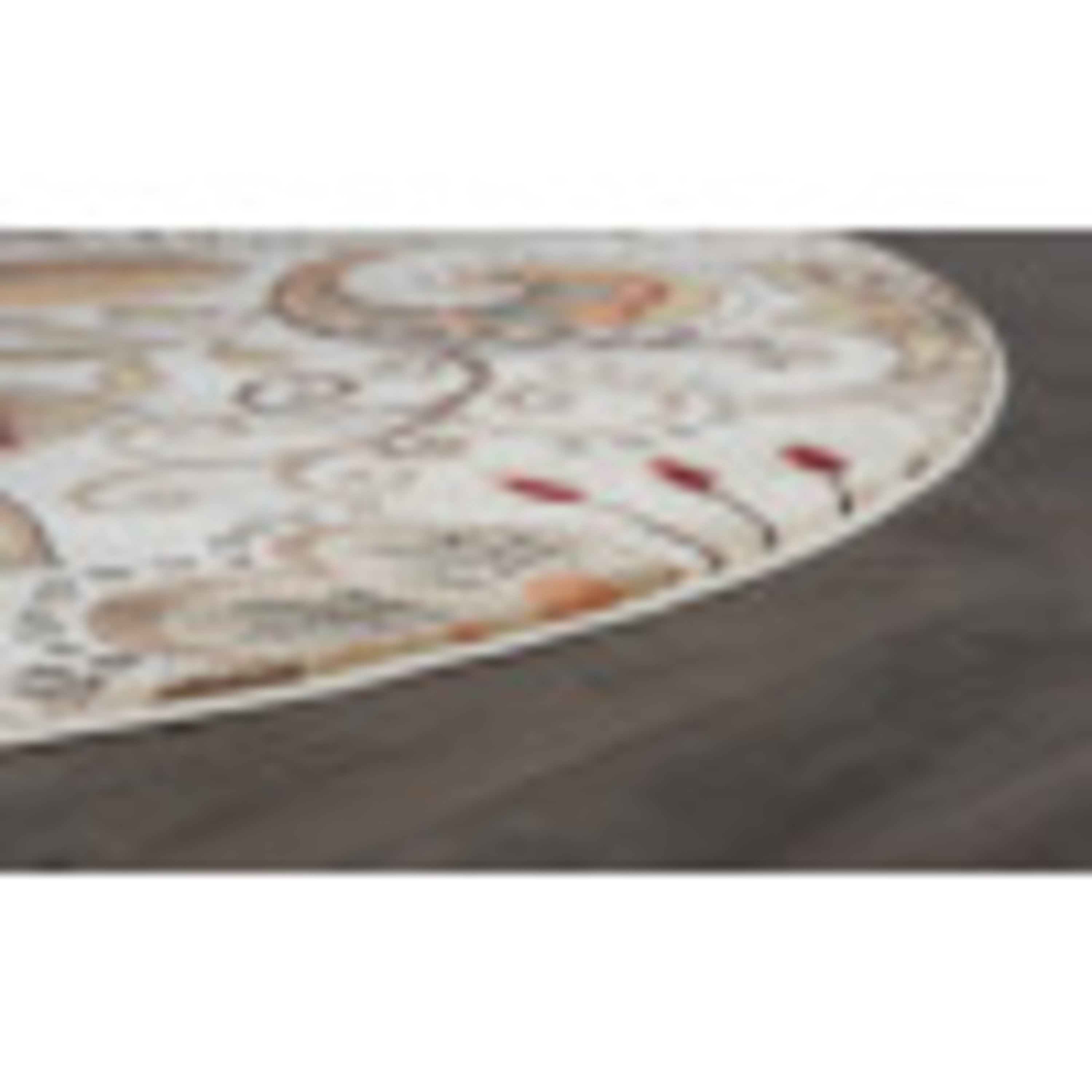 Capri Transitional 5' Round Ivory and Beige Polypropylene Indoor Area Rug