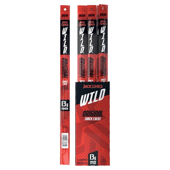 Jack Link's Wild Snack Sticks, Original, 2.2 Oz., 24 CT