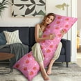 thumbnail image 5 of Strawberry Body Pillow Cover - Soft & Breathable, Hidden Zipper, 20"x54", Kawaii Strawberry & Floral Print - Perfect Gift for Strawberry Lovers, Side Sleepers, Pregnancy Support & Sweet Home Decor, 5 of 7