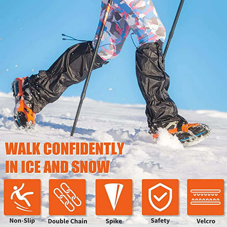 Aimik Grippers Snow Grips Winter Shoes Boots Strap Metal Spikes Studs  Universal Walk Traction Cleats for Walking on Snow and Ice Walk Traction  Ice