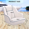 thumbnail image 6 of Folding Backrest Captain Bucket Pontoon Boat Seat, Comfort Cushioned Cabin Chair for Marine Vessel Interior Decoration, White Blue, 6 of 7