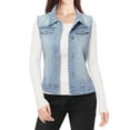 thumbnail image 1 of INSPIRE CHIC Gilet Veste Sans Manches en Denim Délavé à Boutons pour Femme avec Poches TP Bleu Ciel, 1 of 6
