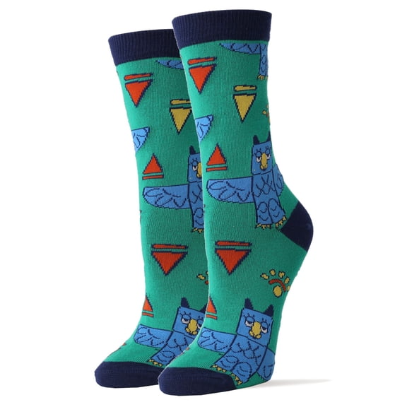 Oooh Yeah Women's Novelty Crew Socks, Funny Crazy Fashion Socks, Totem Owl, One Size