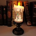 thumbnail image 5 of Eldnacele - Velas sin llama encendidas que funcionan con pilas, globo de nieve de Navidad, velas giratorias de agua con purpurina para decoración del hogar (Papá Noel) Zhivalor  HMHZ1913-2, 5 of 5