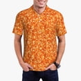 thumbnail image 1 of Balery Orange Glitter Camisa Polo de Hombre con Estampado, de Manga Corta y Tejido Medio, Camisa Tipo Golf Polo-4X-Large, 1 of 6