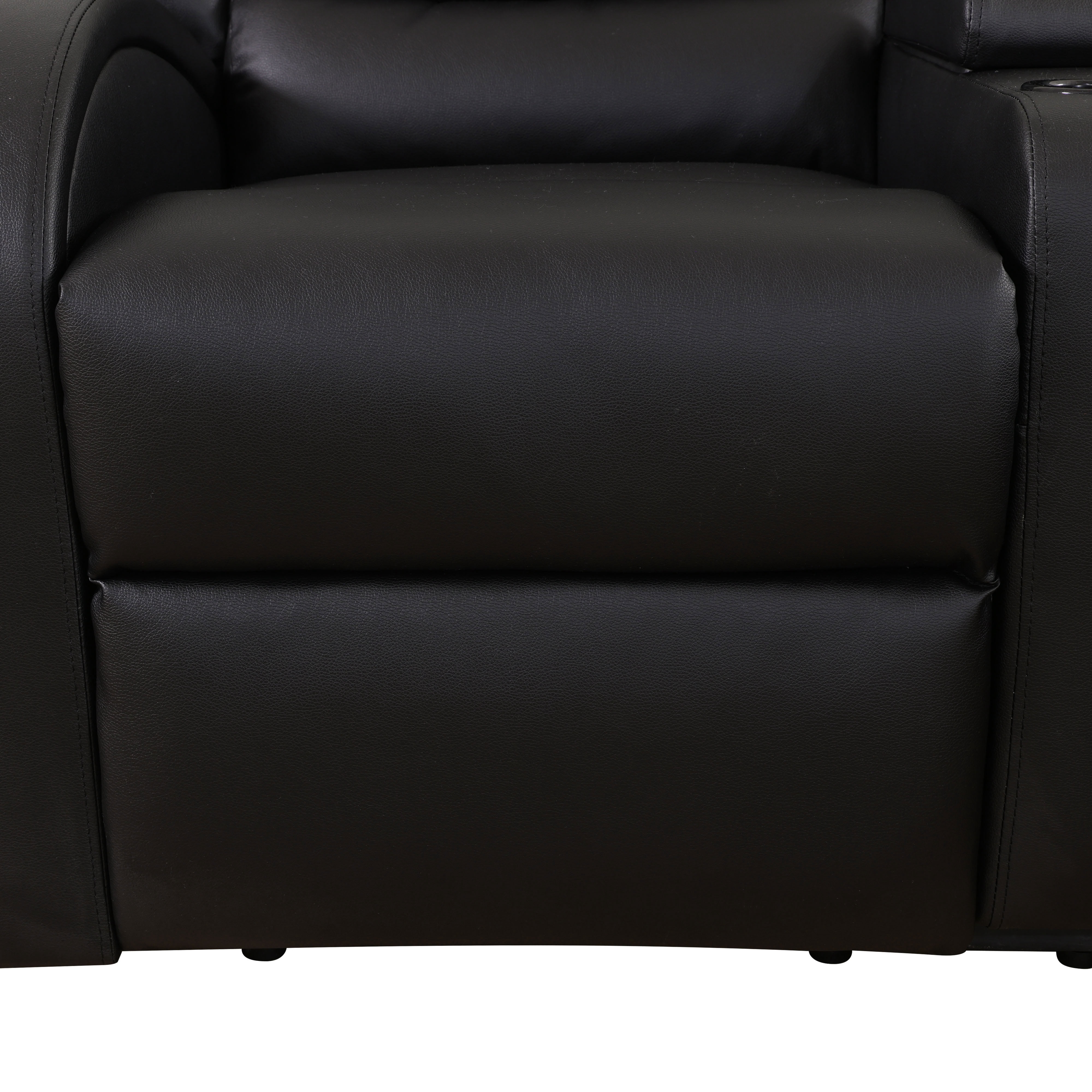 MAYEERTY Intelligent Sectional Recliner Sofa Set with Semi PU Leather, Cup Holders & Storage Slot for Living Room