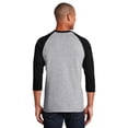 thumbnail image 5 of Gildan Raglan Three-Quarter Sleeve T-Shirt for Men’s GR57 Heavy Cotton Crew Neck Tee Sport Grey/ Black, M, 5 of 5