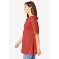 thumbnail image 3 of Woman Within Plus Size Perfect Cuffed Elbow-Sleeve Boat-Neck Tee, 3 of 6