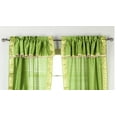 thumbnail image 3 of Lined 2 Gypsy Rod Pocket Curtains w/ Beaded Valance 2 Tiebacks Green 43W X 108L, 3 of 3