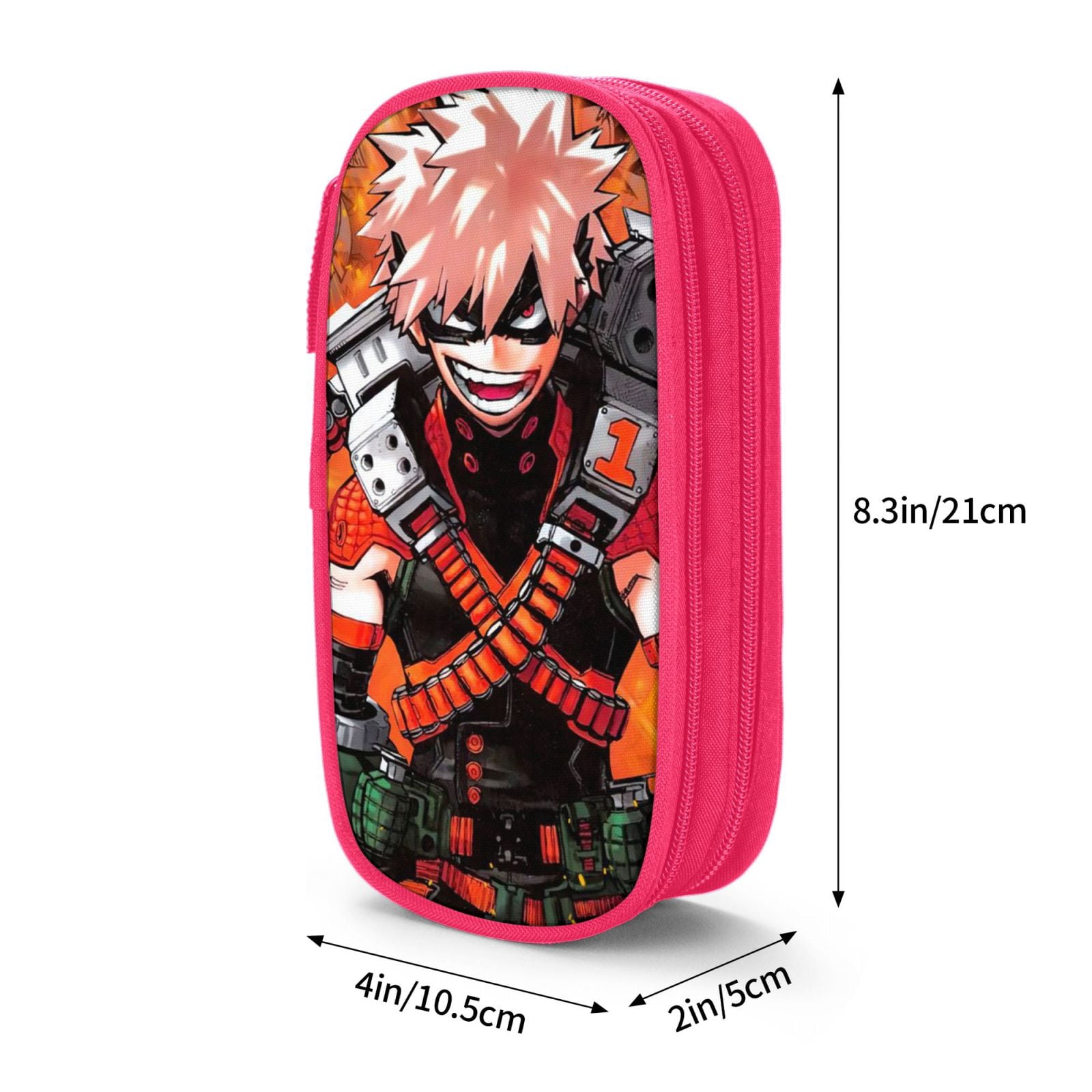 My Hero Academia Pencil Case Large Capacity Pencil Pouch Pen Bag Office Stationery Organizer Travel Makeup Bag Pink