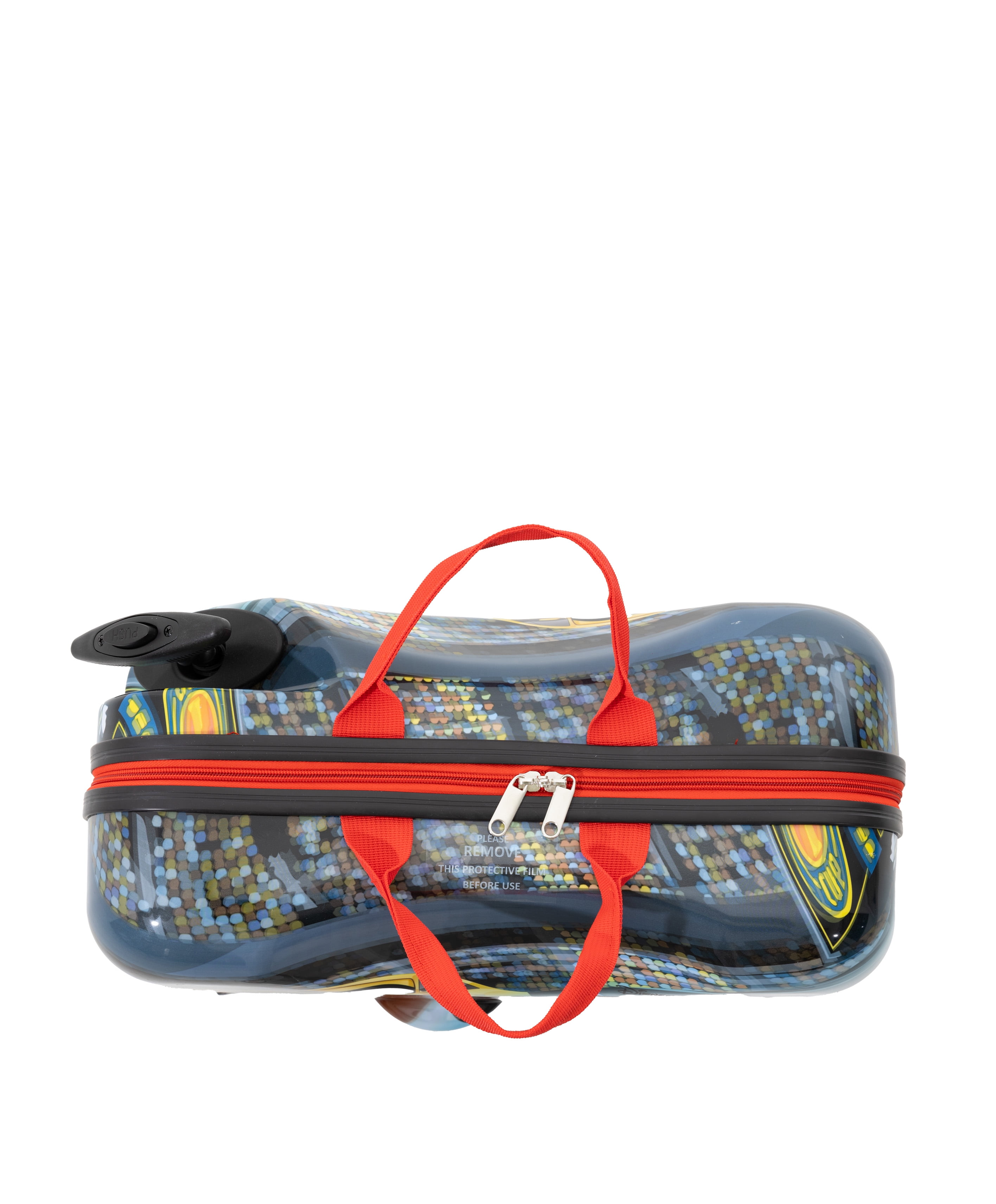 Kid's Disney Cars Lightning McQueen Character Ride On Scooter Hardside Luggage for Boys and Girls -Red