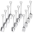 thumbnail image 1 of 12PCS Dessert Spoons and Forks Set, Shovel Shape Ice Cream Spoons, Mini Shovel Spoons for Coffee Yogurt Cake Fruit, 1 of 5