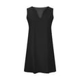 thumbnail image 4 of Fengqque Maxi Summer Dresses for Women Casual Comfort Solid Color Pocket Sleeveless V-Neck Dress, 4 of 6