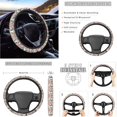 thumbnail image 3 of Yuyamidu Hummingbird Car Seat Covers Full Set of 14 Flower Steering Wheel Cover Seat Belt Pads Garbage Bag Armrest Cover Handbrake Cover Set Rear View Mirror Protector Coasters Fit for SUV Van Truck, 3 of 7