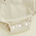 thumbnail image 6 of CAICJ98 Newborn Football Romper Baby Girl Summer Clothes Corduroy Overalls Infant Football Onesie Bodysuit Game Day Outfit with Headband (12-18 Months,Beige), 6 of 7