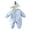 Blue, variant on Baby Girls Boys Long Sleeve Warm Romper Dinosaur Hooded Fleece Lined Jumpsuit Comfortable Snowsuit for Outdoor