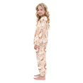 thumbnail image 4 of Fluffy Pajamas Set Fuzzy Winter Warm Pj Sets Pullover Tops and Long Pants Pink and Peach Rabbits Large, 4 of 8