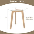 thumbnail image 2 of Furnibear Round End Table, Tempered Glass Top, Solid Rubber Wood Base, Sturdy Frame, Scratch-Resistant, Modern Circle Side Table for Living Room, Bedroom, Office, Scandinavian & Mid-Century Decor., 2 of 10