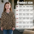 thumbnail image 7 of Uorisanigo Girls Half Zip Pullover Sweatshirt Oversized Brown Leopard Print Sweatshirts Loose Long Sleeve Sweaters Casual Pullover Tops Jackets for Vacation Shopping Exercise Wear, 7 of 7