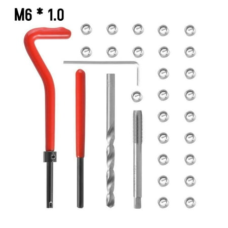 30Pcs Metric Thread Repair Insert Kit M5 M6 M8 M10 M12 M14 Helicoil Car Pro Coil Tool M6 *