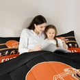 thumbnail image 4 of jejeloiu Rugby Football Sport 7 Pieces Bedding Comforter Set,Ball Game Lovers Full Bedding Set,Orange Helmet Fitted Sheet Flat Sheet For Kids,Super Cozy Room Decor Reversible, 4 of 8