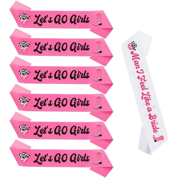 7Pcs Party Sashes Cowgirl Bachelorette Party Decor Shouder Strap for Fun Bride and Girl Night Out Celebrations