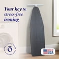 thumbnail image 2 of Homz T-Leg Foldable Adjustable Ironing Board w/Pad & Cotton Cover, Gray, 2 of 12