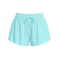 thumbnail image 4 of ClodeEU Women's 2-in-1 Flowy Athletic Shorts,High Waist Quick Dry Running Shorts with Built-in Liner Sky Blue,Women's Plus XS, 4 of 5