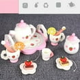 thumbnail image 2 of Wooden Mini Tea Set Toy Cup Teapots Tray for Children Kids Kitchen Role Playing Game, 2 of 8
