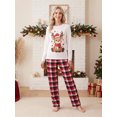 thumbnail image 4 of Christmas Family Pajamas Matching Set Elk Print Plaid Pajamas Sleepwear Pjs with Dog, 4 of 10