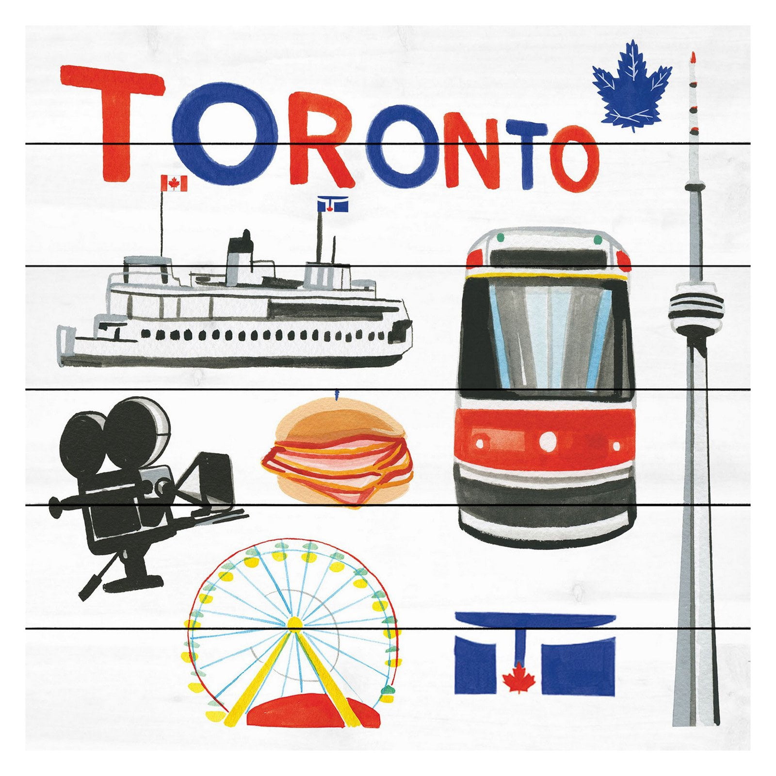 Marmont Hill 'Toronto Motif' by Molly Rosner Painting Print on White Wood