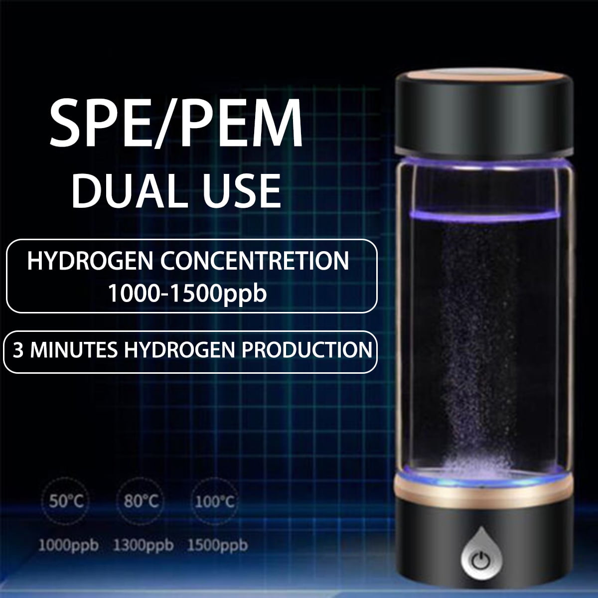 S SMAUTOP Hydrogen Water Generator For Home Use 2 Liters Portable Water Ion Generator Hydrogen-Rich Water Bottle Health Care Cup with Thermostat Digital Touch Control Led Display 