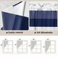 thumbnail image 2 of Navy Blue White Striped Kitchen Window Curtains, Swag Curtains Valance for Bedroom Living Room Bathroom, Farmhouse Stripes Rod Pocket Window Treatment Curtain Block Drapes 2 Panels 36"x45", 2 of 6