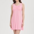 thumbnail image 6 of LIIPEE Womens Summer Nightgown Casual V Neck Sleep Dress With Built In Bra Ladies Cozy Sleepwear, 6 of 8