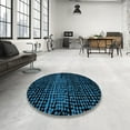 thumbnail image 4 of Ahgly Company Machine Washable Indoor Square Abstract Night Black Area Rugs, 7' Square, 4 of 7