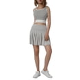 thumbnail image 4 of Musuos Women's Summer Sprot Skorts, Mid Waist Pleated Tennis Golf Skirt with Zipeer Back Pocket and Side Pocket, S-5XL, 4 of 10