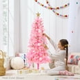 thumbnail image 5 of Best Choice Products 4ft Prelit Colored Christmas Tree, Artificial Tree Holiday Decor w/ LED Lights - Magenta Tinsel, 5 of 10