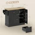 thumbnail image 3 of HOMCOM Kitchen Island with Power Outlet Soft-Close Doors Kitchen Cart Black, 3 of 10