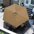 thumbnail image 3 of Sunrise Outdoor Patio 9' Solar LED Lighted Umbrella Market, 8 Aluminium ribs with Tilt and Crank Parasol Table Sunshade Umbrella (Tan), 3 of 5