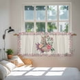 thumbnail image 3 of Easter Bunny Roses Tier Curtains 24 Inch Length, Pink Floral Spring Linen Cafe Short Curtains for Bathroom Over Sink, Small Kitchen Curtain Light Filtering Tiered Drapes 2 Panels 27.5"Wx24"L, 3 of 8